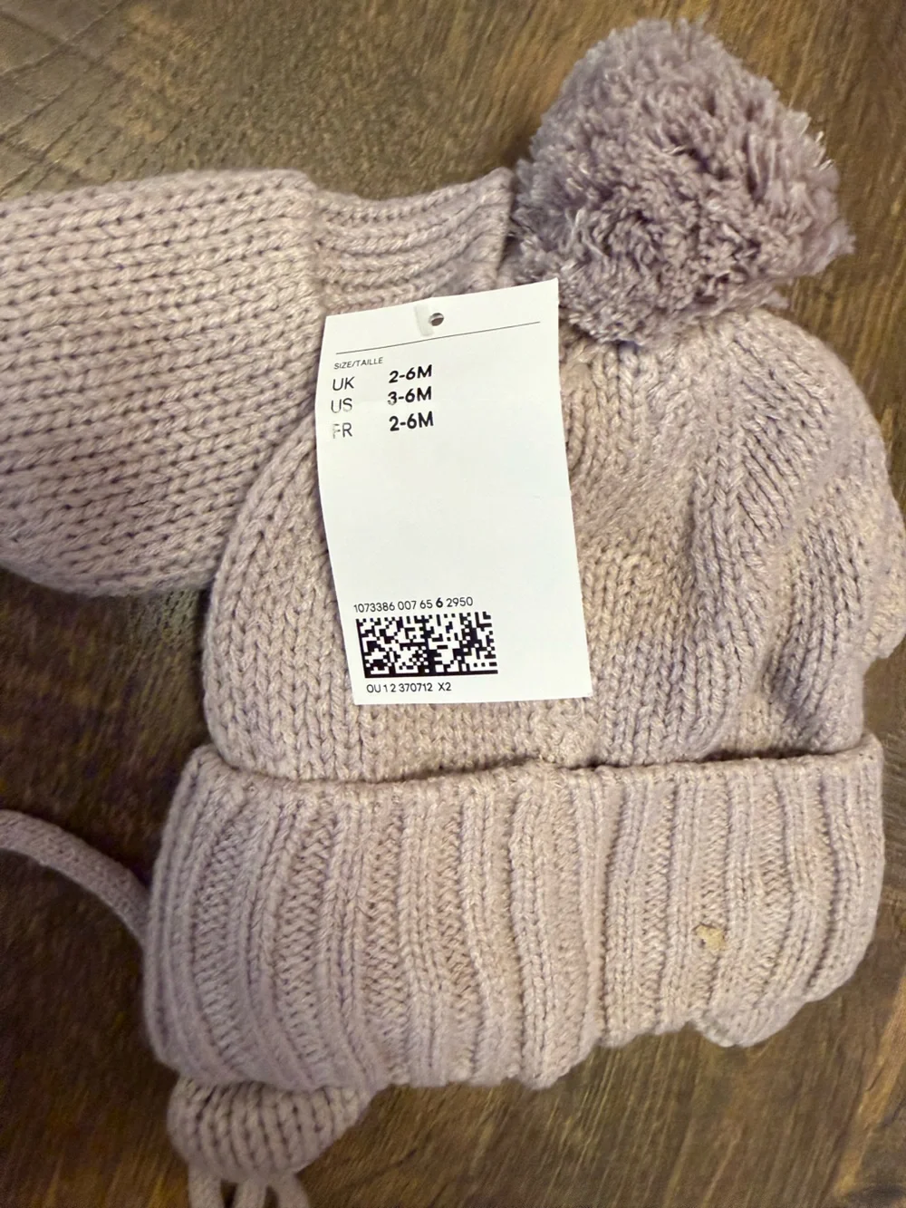 H&M Kids Knit Pom Hat with Matching Mittens - Purple
